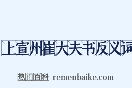 上宣州崔大夫书反义词是什么意思的图片